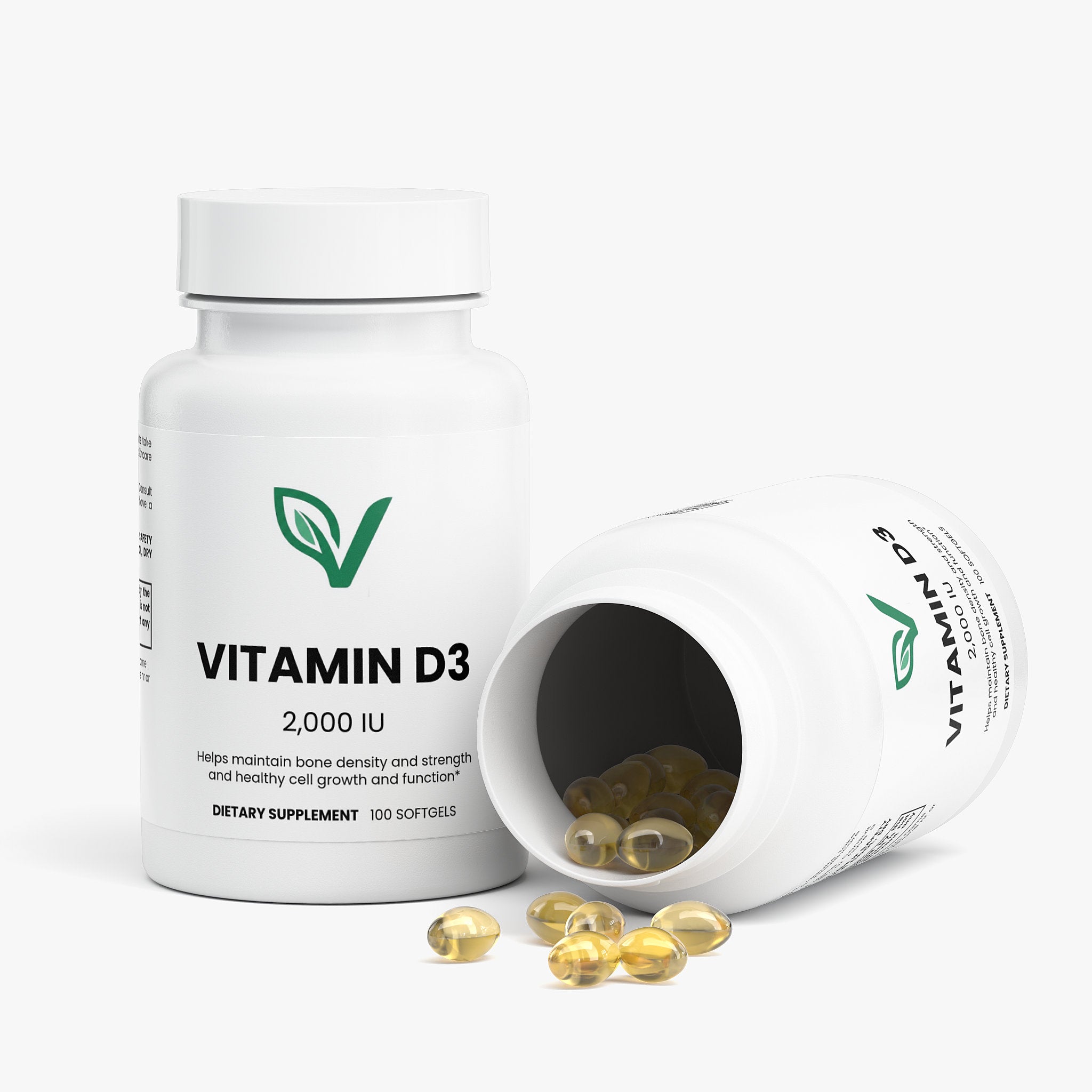 PureVita Vitamin D3 bottle angle