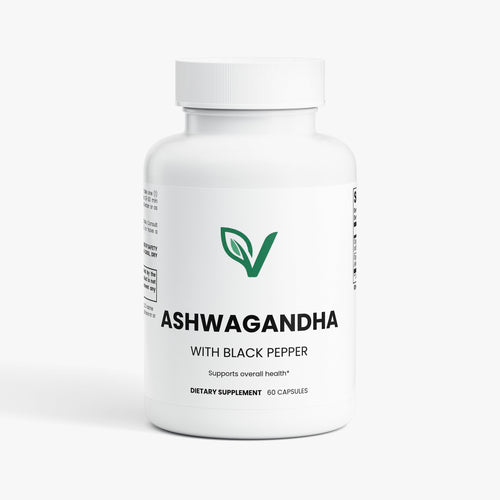PureVita Ashwagandha with Black Pepper supplement bottle